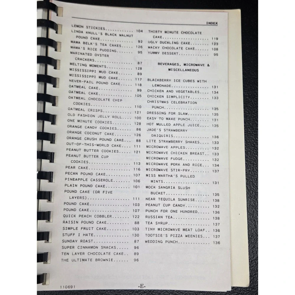 Unity Associate Reformed Presbyterian Church Cookbook Lancaster, SC‎ 1991 Spiral